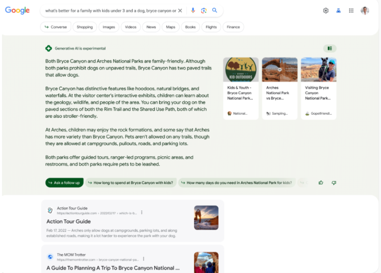 Google’s SGE (Search Generative Experience) Takes Over