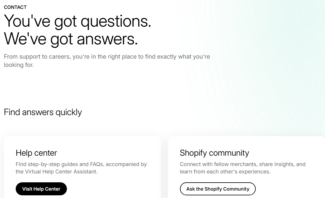 Shopify Contact Page