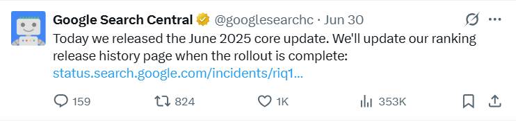 Official Statements from Google